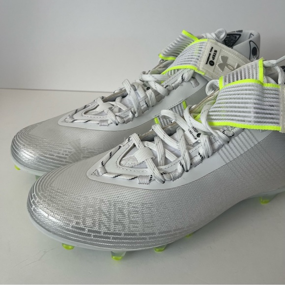 Under Armour Men's Highlight MC White/Silver Football Cleats Size 11 NWOB - Picture 10 of 13